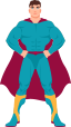 A superman-looking figure