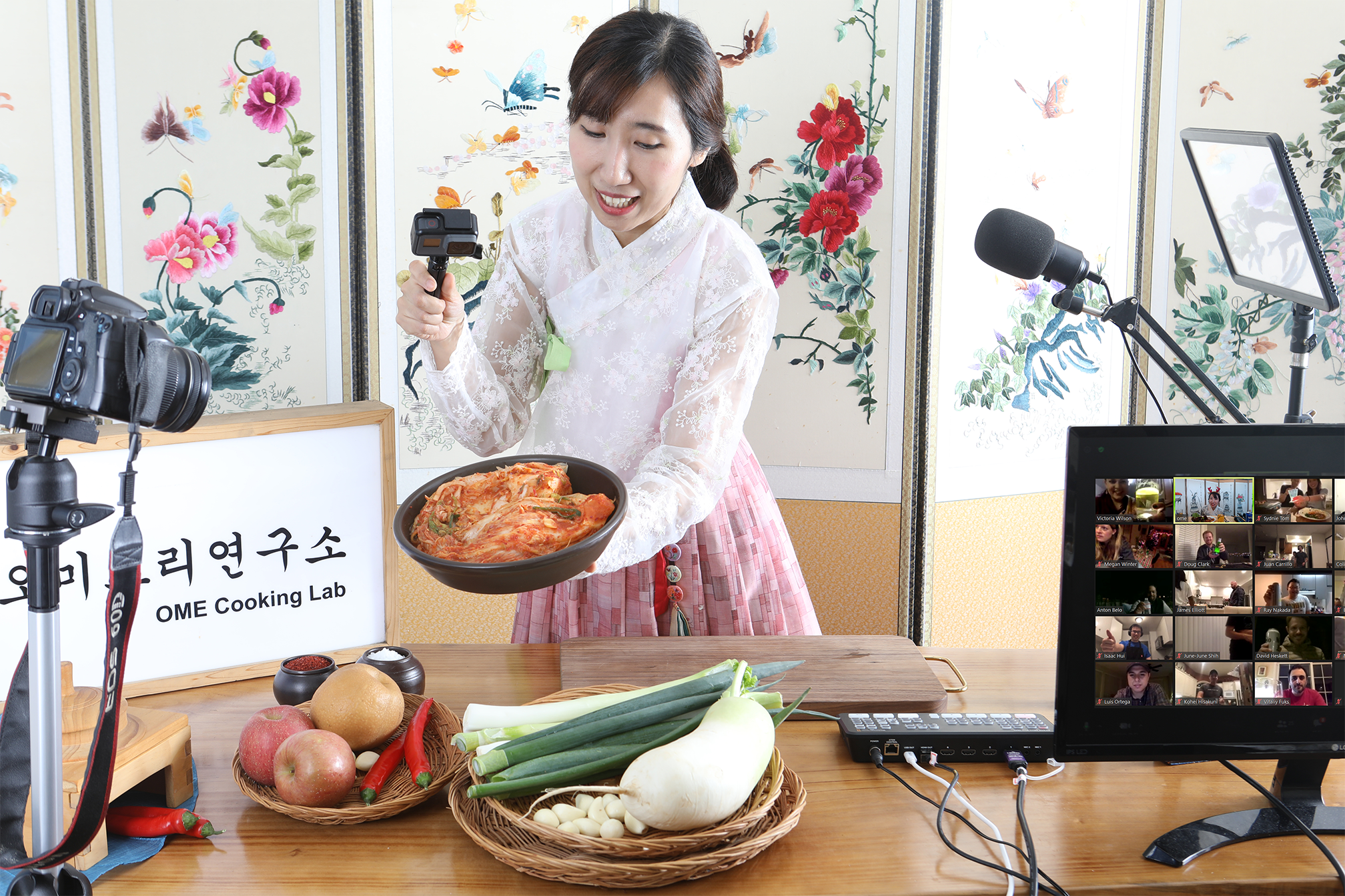 온라인 쿠킹 클래스 진행 모습  